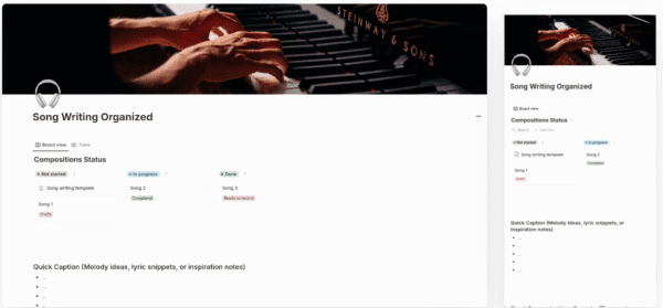 Music Composition Organizer - Notion Template