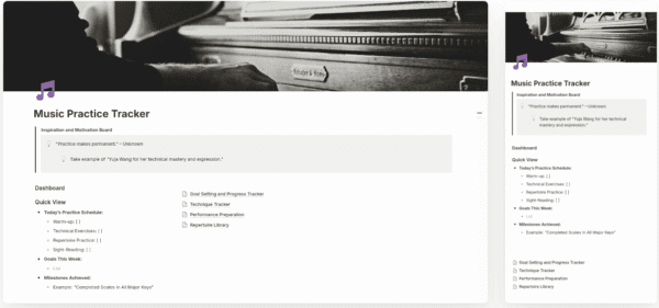 Music Practice Tracker - Notion Template