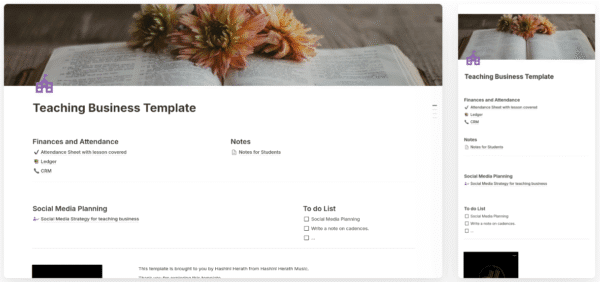 Teaching Business - Notion Template